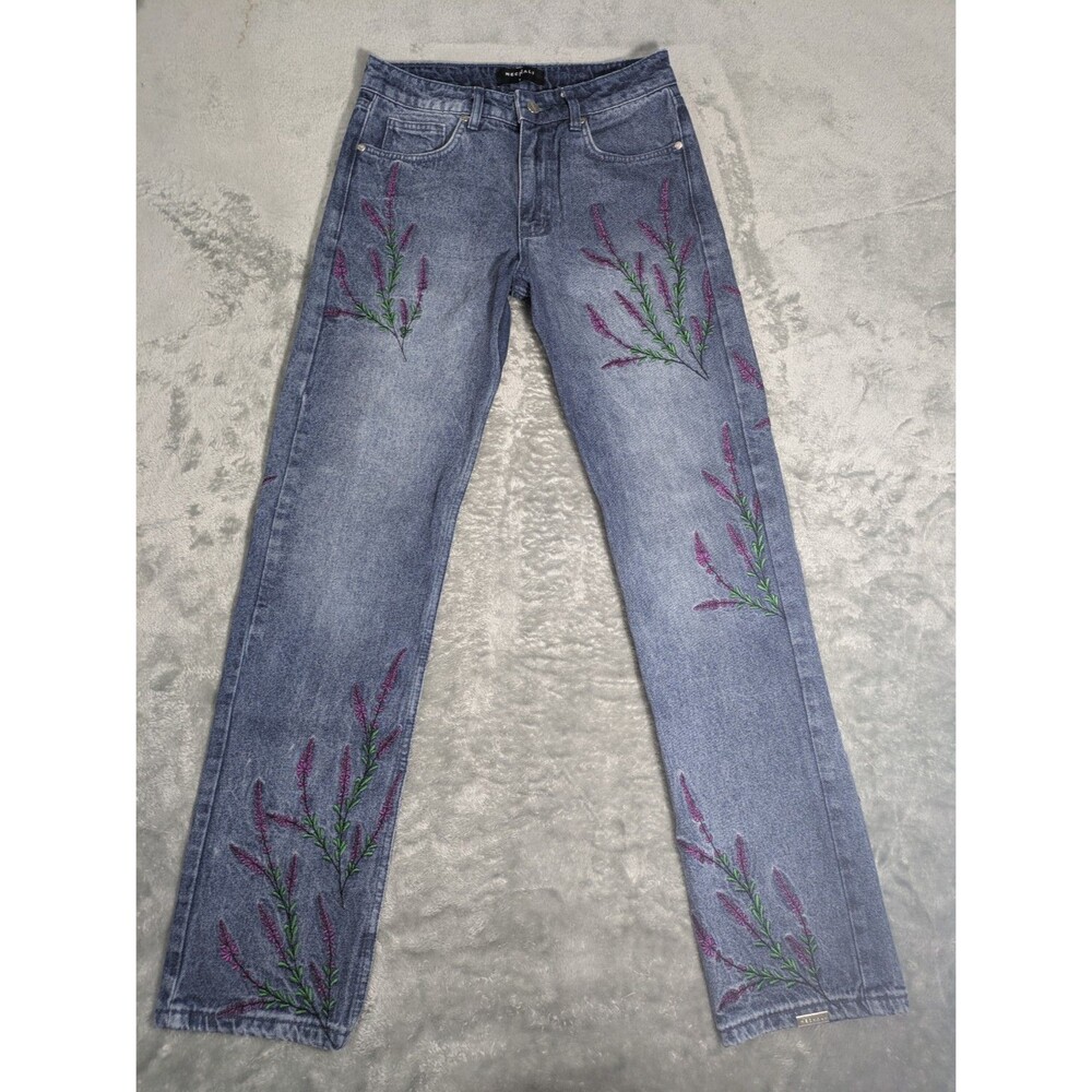 NWOT Mechali Denim Lavender Embroidery - Size S (Men's 30x32)